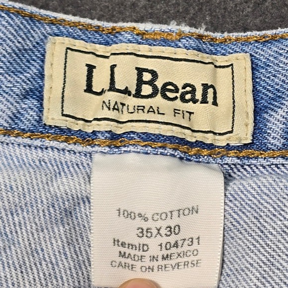 LL. Bean Jeans Mens 35x30 Natural Fit Blue Denim Straight Leg 104731 - Picture 4 of 10